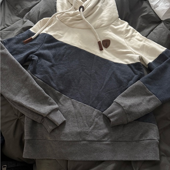 Wanakome Other - Wanakome Men's Tri-Tone Hoodie in Cream, Navy, and Gray